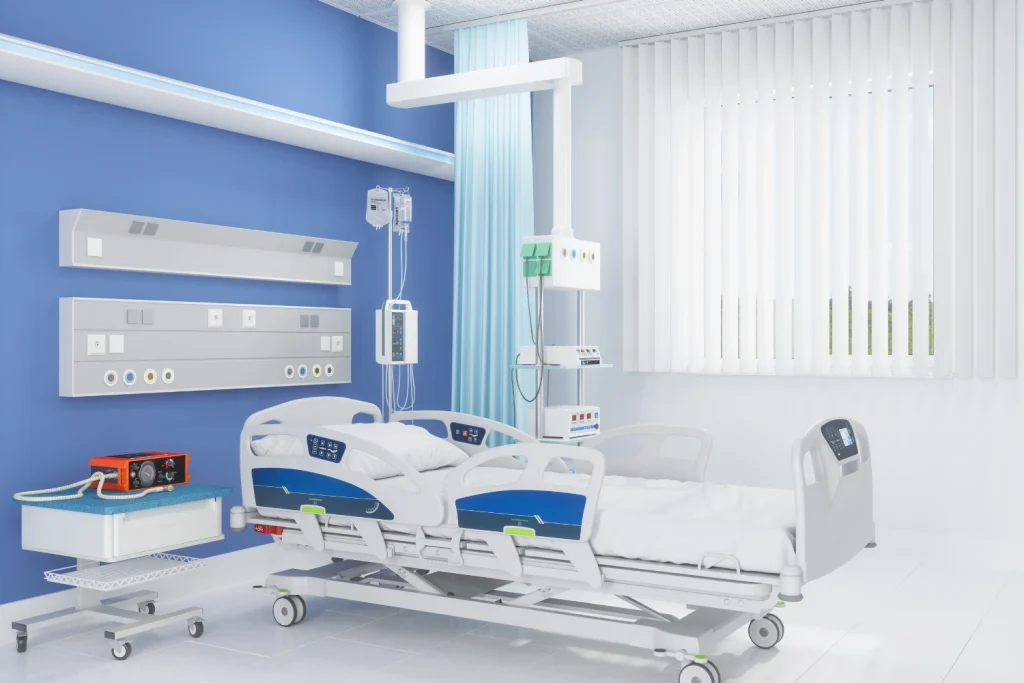 Habitación de hospital con el mejor equipamiento médico